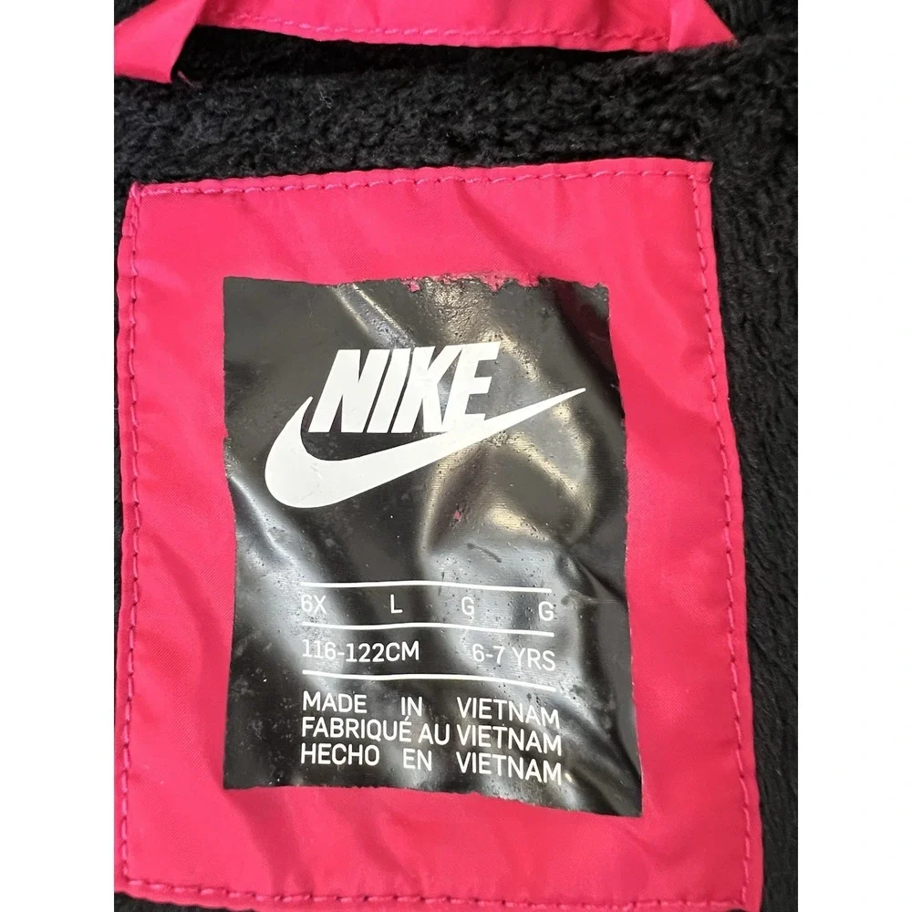 Nike Girls Velboa‎ Windbreaker Kids Jacket Rush Pink Size Large 6-7 Yrs